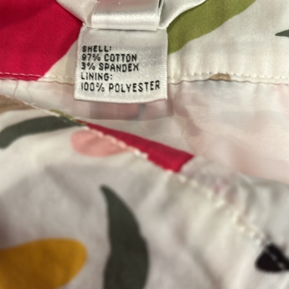 Talbots stretch cotton pleated print skirt with button front lined 12P - Picture 8 of 9
